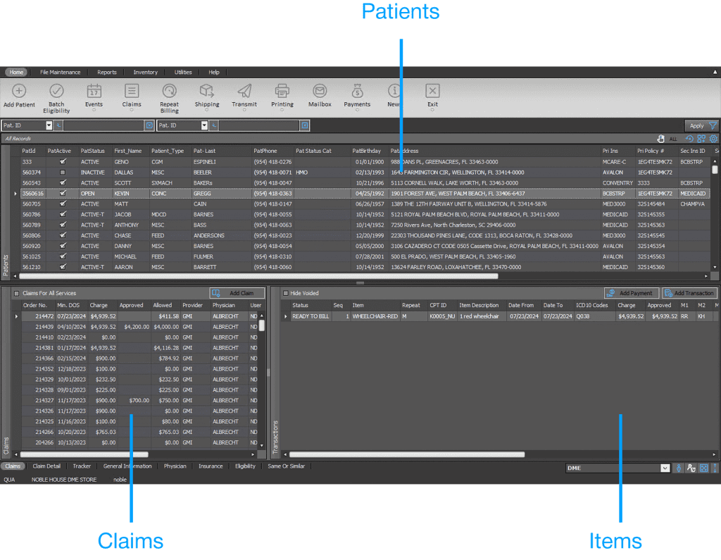 Noble*Direct DME Software Intake