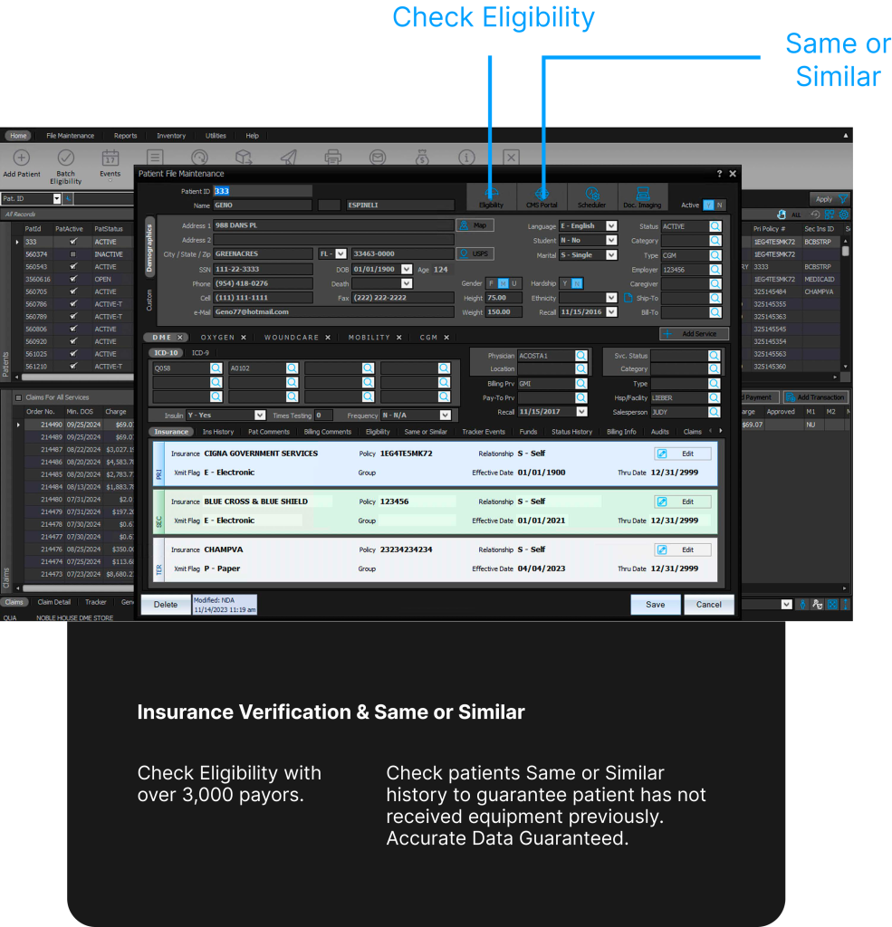 DME / HME Billing Software Verification