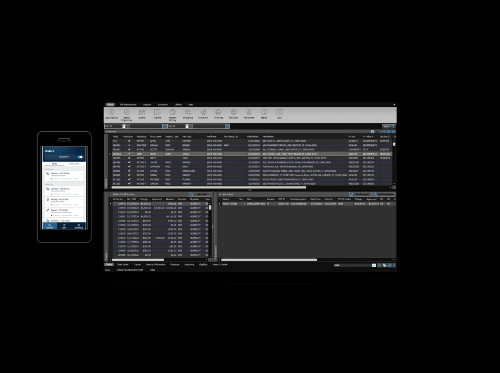 DME / HME Software Features